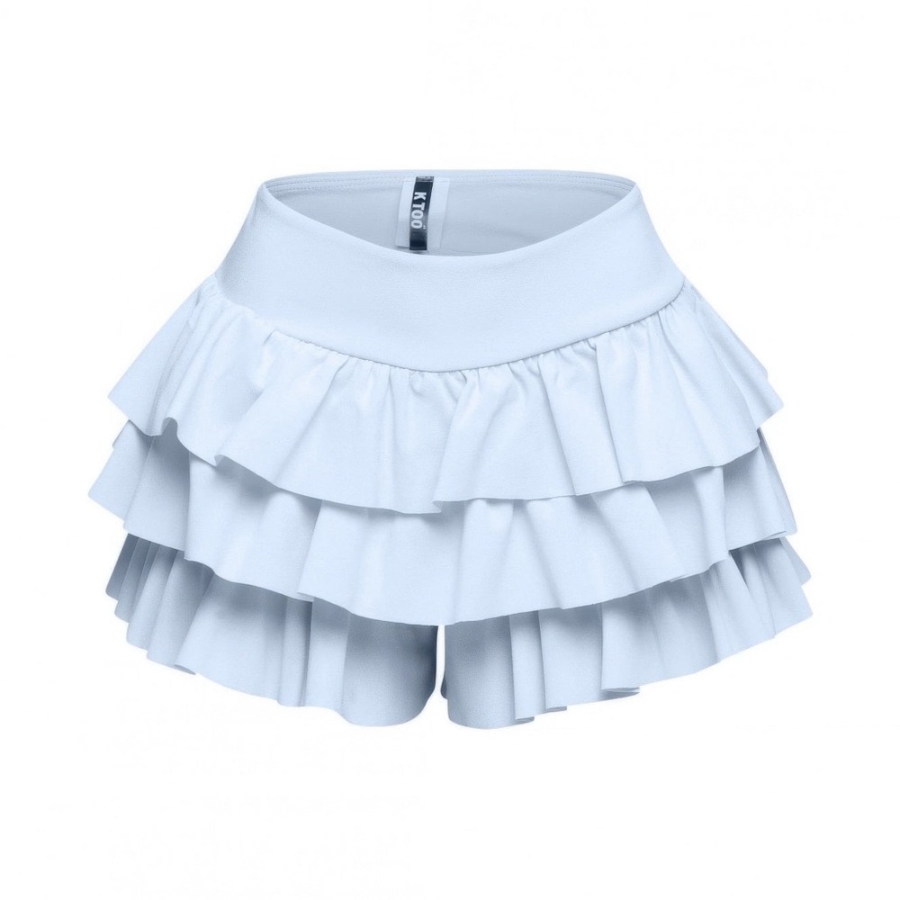 Solid Ruffled Shorts